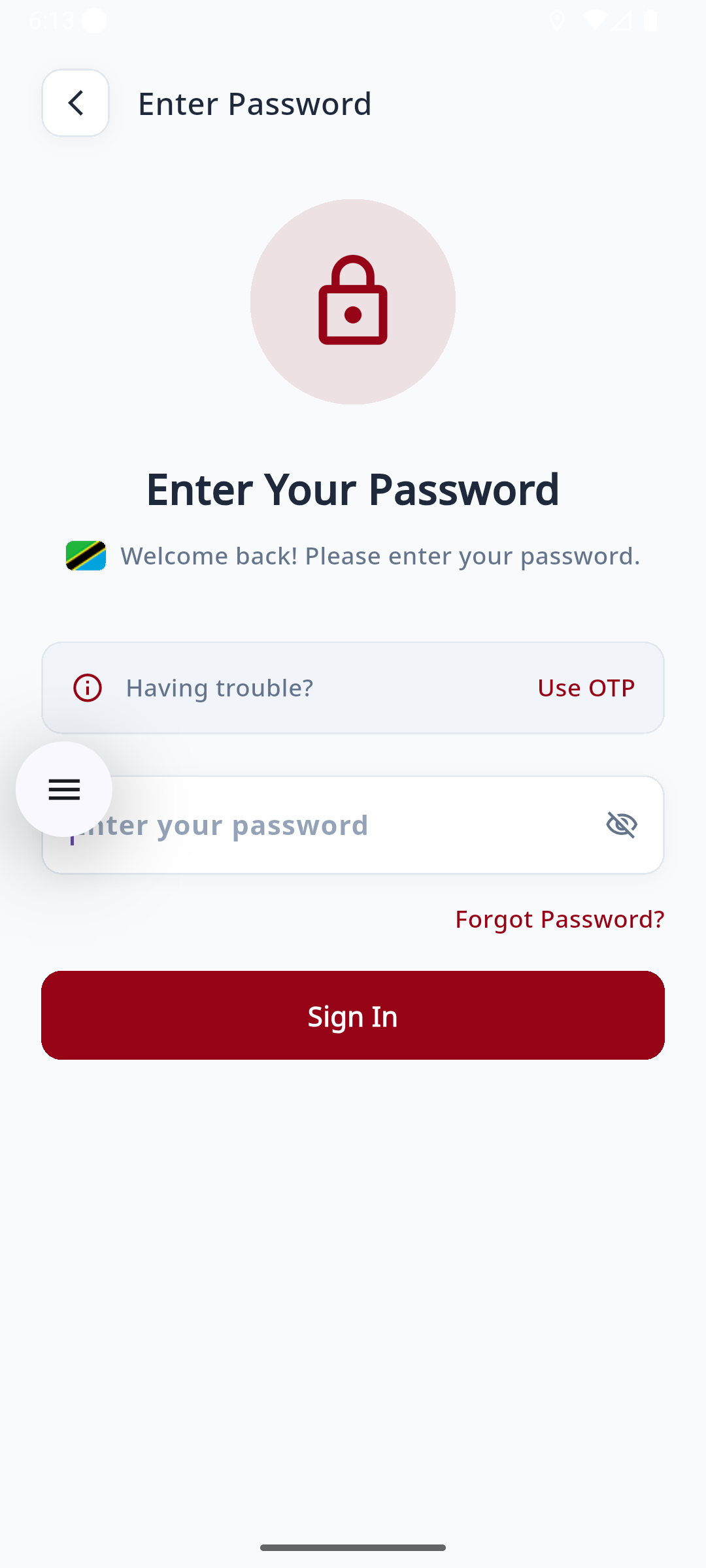 User App - Home Screen